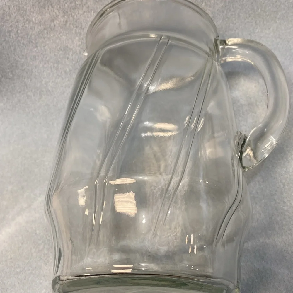 Indiana glass Double Swirl Smooth Finish 1960's Water Pitcher Clear Glass